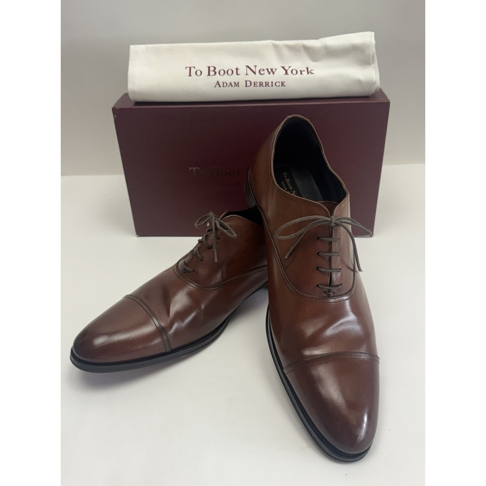 To Boot New York BRANDON Cognac Cap Toe Oxford Lace Up Shoes‎ 13 W Wide W/Box
